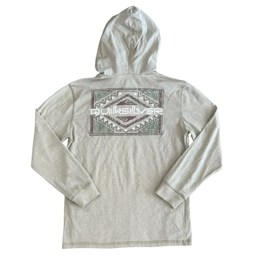 QUIKSILVER Boys Long Sleeve Hooded Shirt Size Medium 10/12